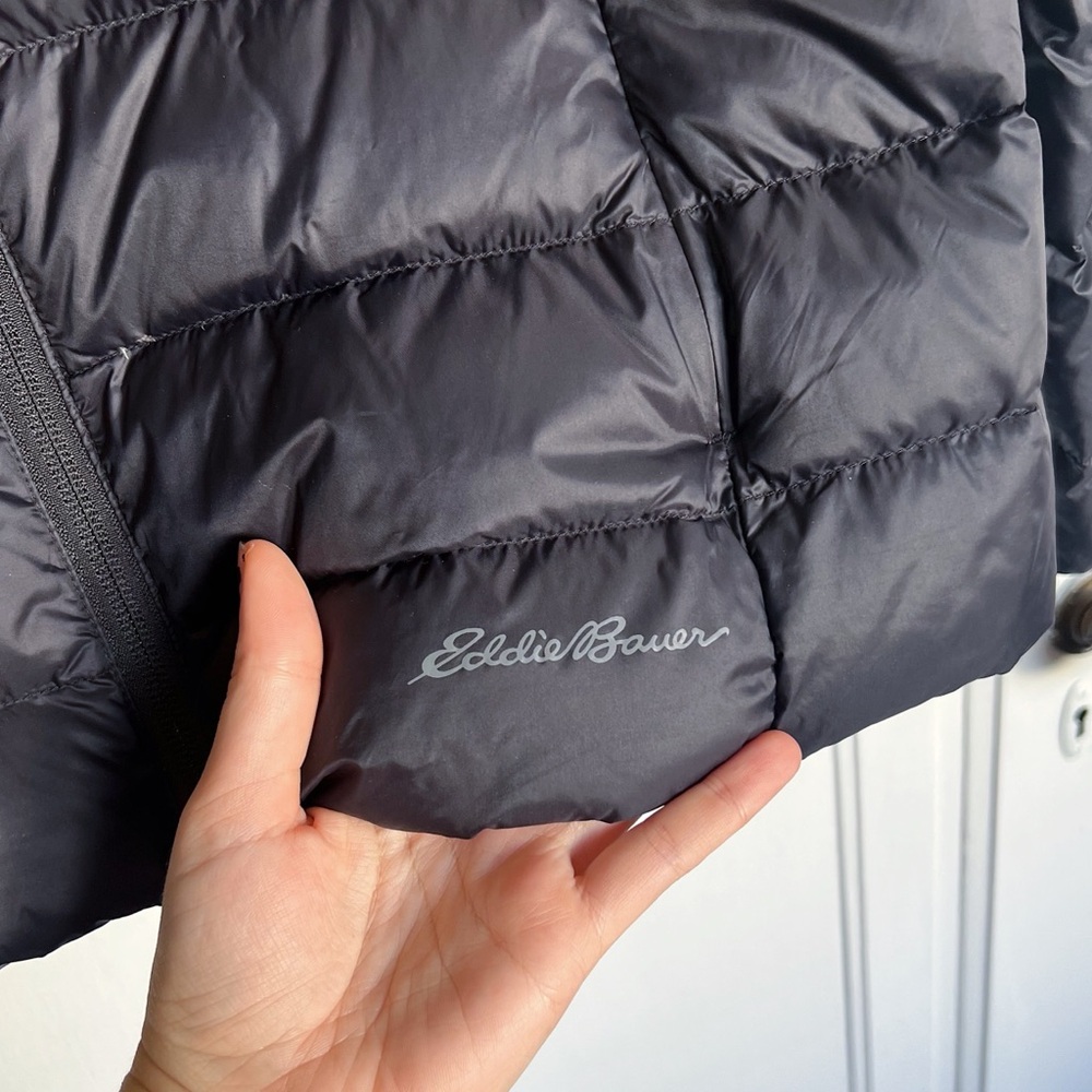 Eddie Bauer • CirrusLite Down Hooded Jacket black puffer quilted winter snow 650 - Picture 7 of 12